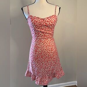 Princess Polly pink floral body con mini dress SZ 2